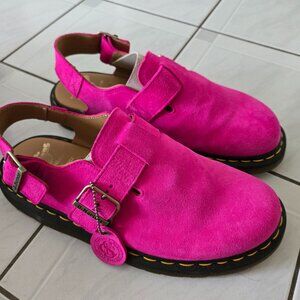 NIB Dr Martens Jorge Pink Buck Suede Slingback Mules 11